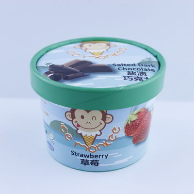 โยเกิร์ตกระดาษไอศกรีมถ้วยด้วยฝา ปลอดภัยจากสิ่งแวดล้อม 5oz 150ml ไอศกรีมถ้วย