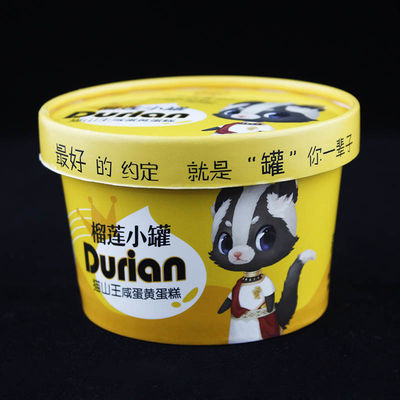 ชามกระดาษไอศกรีม 10oz 300ml พร้อมฝา ถังโยเกิร์ต