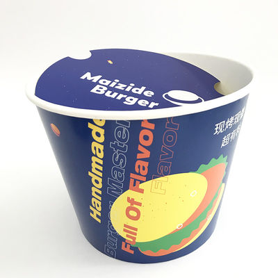 ถังกระดาษพิมพ์แบบกําหนดเอง 170oz ซอยเดียว 220mm Top Cup สําหรับพ๊อปคอร์น