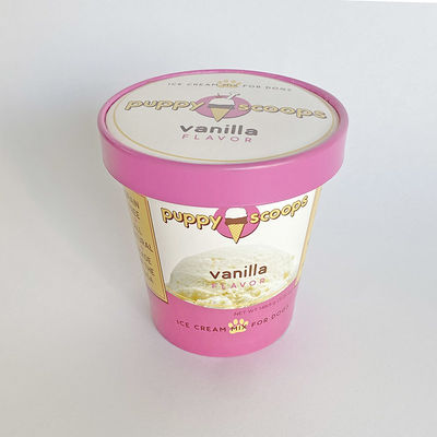 ถ้วยกระดาษไอศกรีมพิมพ์ตามสั่ง พร้อมฝาสําหรับโยเกิร์ตแข็ง 14oz 420ml
