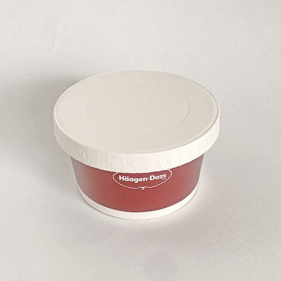 ถ้วยกระดาษไอศกรีมติดผนังเดียว มีฝาปิด 4oz ถ้วยขนของแดง 130ml