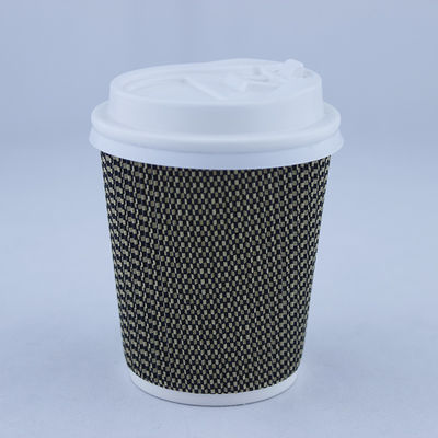 คอมพอสเตอบอล 12 ออนซ์ Double Wall Hot Cup พิมพ์ Kraft Ripple วอลเปเปอร์คัพ