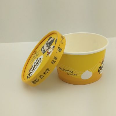 กระดาษปิด Custom พิมพ์กระดาษ ไอศกรีมถ้วย พิมพ์ถ้วยรับประทาน 8oz 250ml ถ้วยกระดาษ