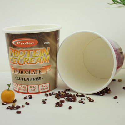กระป๋องกระดาษไอศกรีมมิตรต่อสิ่งแวดล้อม พร้อมฝา 16oz 475ml กระป๋องโยเกิร์ตแข็ง
