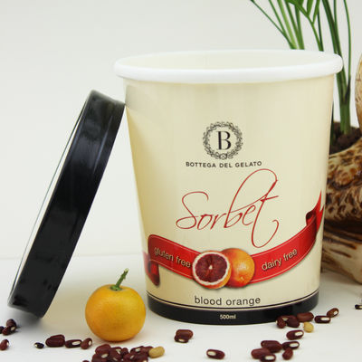 กระป๋องกระดาษไอศกรีมมิตรต่อสิ่งแวดล้อม พร้อมฝา 16oz 475ml กระป๋องโยเกิร์ตแข็ง