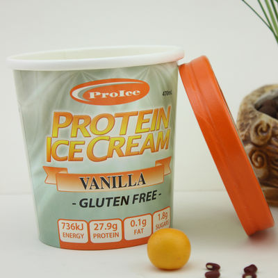 กระป๋องกระดาษไอศกรีมมิตรต่อสิ่งแวดล้อม พร้อมฝา 16oz 475ml กระป๋องโยเกิร์ตแข็ง