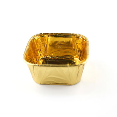 โฟลยโลหะ Cupcake Liner ทองอัลลูมิเนียม ขนมปัง Packaging กล่องการใช้งานครั้งเดียว