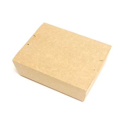 กล่องบรรจุอาหารรวดเร็วที่พับได้ กระป๋อง Kraft น้ําหนักเบา สะดวกต่อสิ่งแวดล้อม