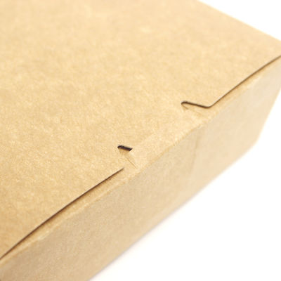 กล่องบรรจุอาหารรวดเร็วที่พับได้ กระป๋อง Kraft น้ําหนักเบา สะดวกต่อสิ่งแวดล้อม