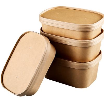 สี่เหลี่ยมตามความต้องการที่มีฝาปิดสําหรับการพิมพ์, กระปุกสลัด Kraft หลายประการกล่องกระดาษสี่เหลี่ยม, ทั้งฝาปิดและ de