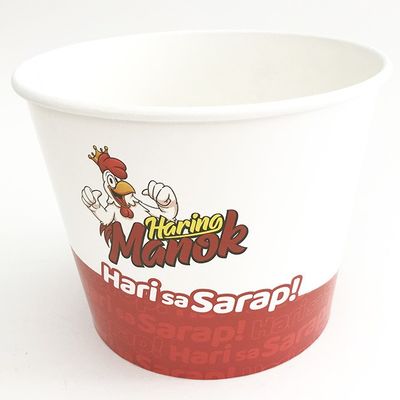 ถังกระดาษไก่ทอดมิตรต่อสิ่งแวดล้อม ถังกระดาษอาหารกระดาษทิ้ง 85 oz