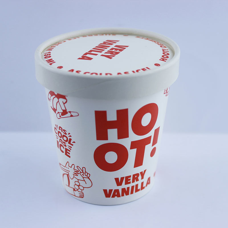 ชามกระดาษไอศกรีมเคลือบ PE ด้วยฝา 6 oz 175ml พิมพ์ตามสั่ง