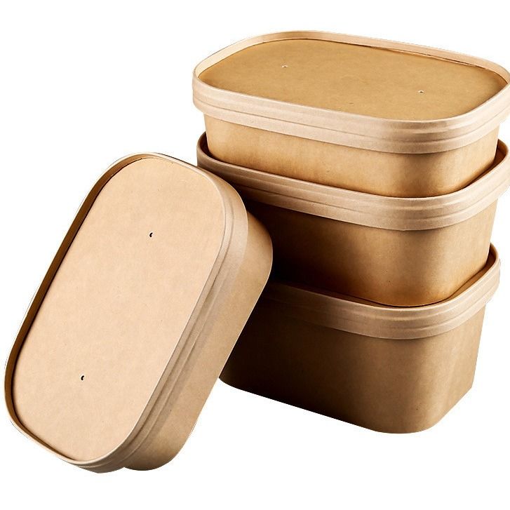 สี่เหลี่ยมตามความต้องการที่มีฝาปิดสําหรับการพิมพ์, กระปุกสลัด Kraft หลายประการกล่องกระดาษสี่เหลี่ยม, ทั้งฝาปิดและ de
